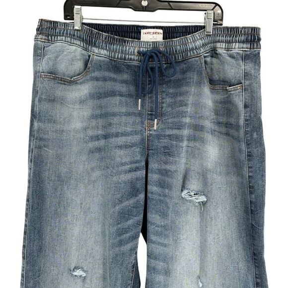 Lane Bryant Wide Leg Distressed Elastic Waist Pullon Jeans Size 18 - Picture 3 of 10